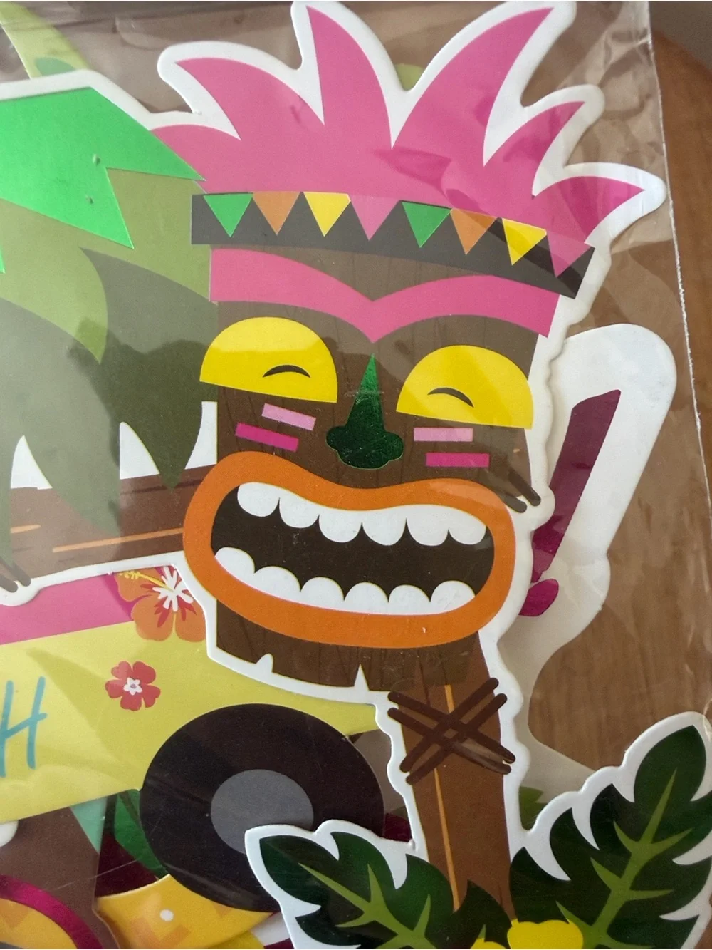 Hobby Lobby Tropical Party Photo Props - Pink, Green, Yellow